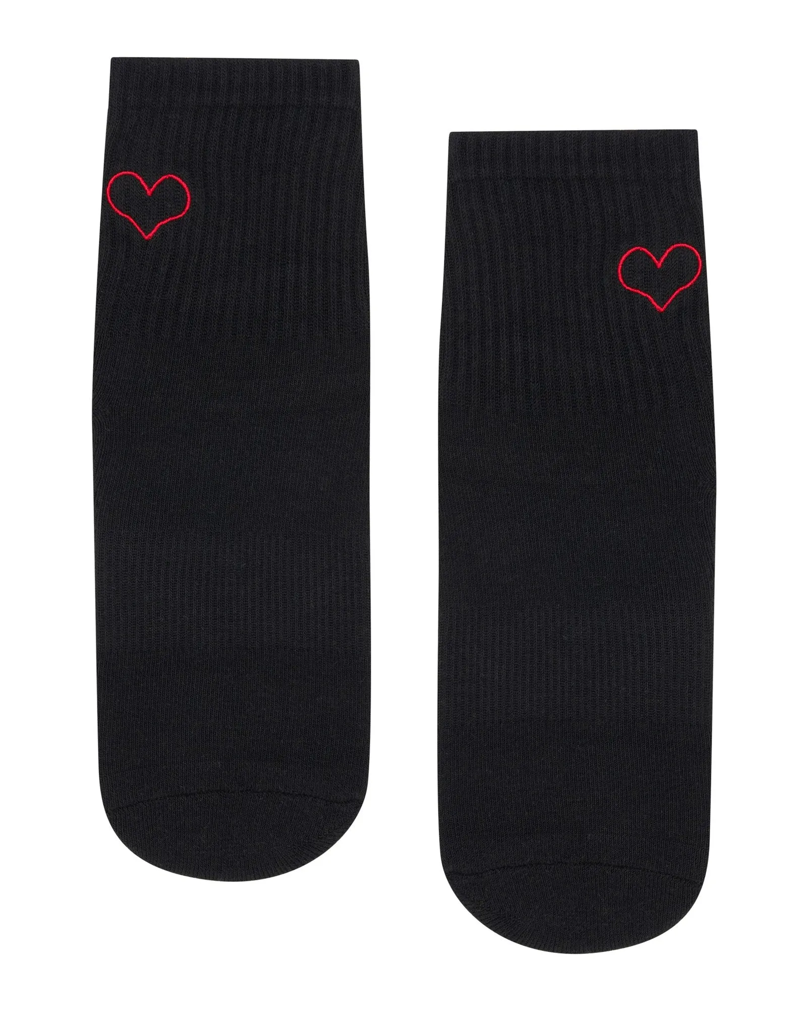 Move Active Crew Non Slip Grip Socks - Lovestruck Black