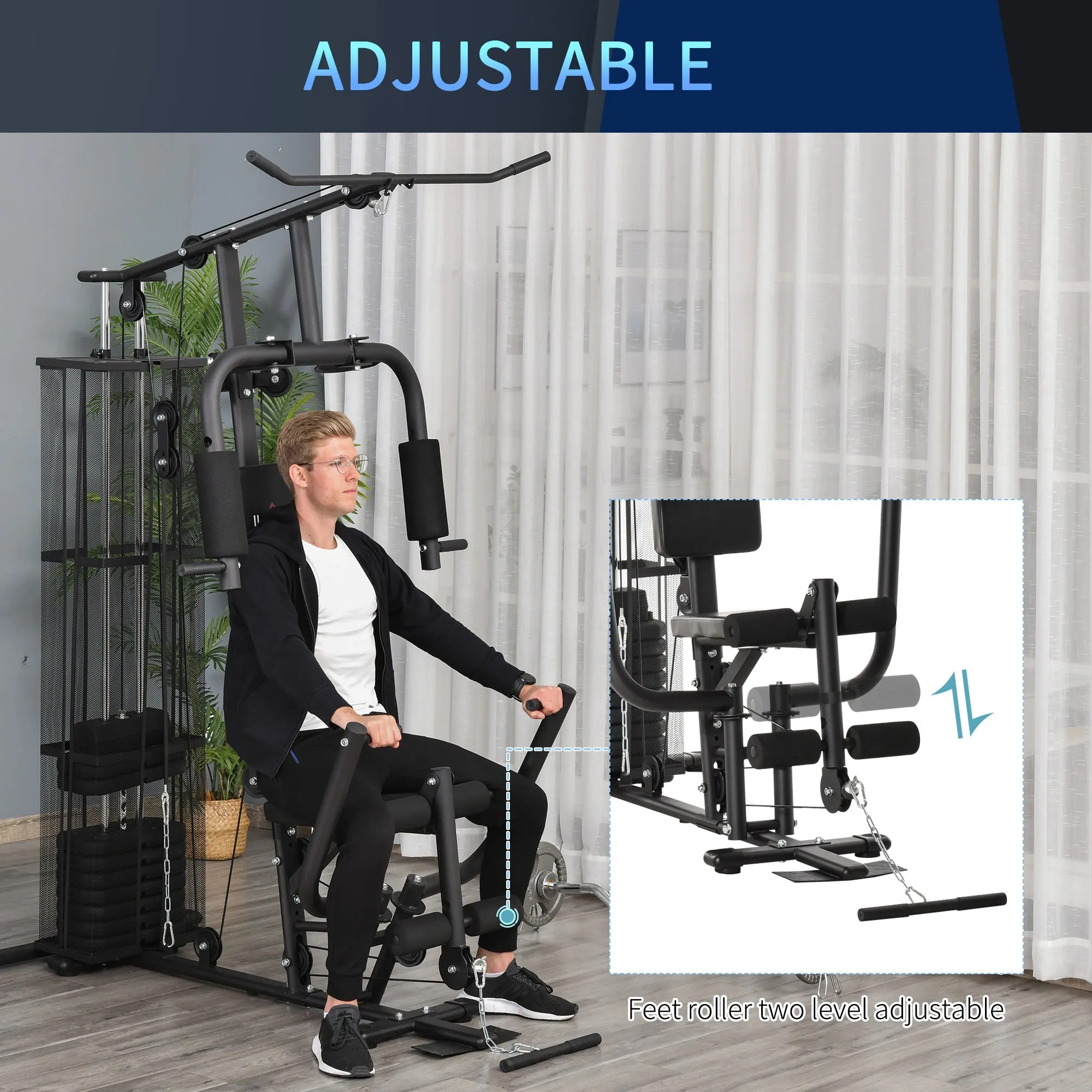 Multifunction Home Gym System Weight Training Exercise Workout Station