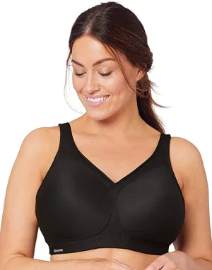 New Glamorise Women's Full Figure MagicLift Seamless Wirefree Sports Bra, Black, Sz 38H! Also Fits 40DDDD. 42DDD! Retails $65 