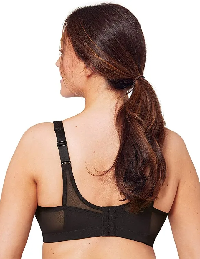 New Glamorise Women's Full Figure MagicLift Seamless Wirefree Sports Bra, Black, Sz 38H! Also Fits 40DDDD. 42DDD! Retails $65 