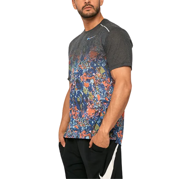 Nike Floral Breathe Miler 1.0 T-Shirt - Grey/Floral Print