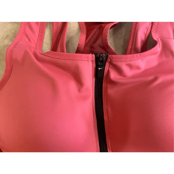 Nike Size L DRI-FIT Shape High-Support Padded Zip-Front Sports Bra
