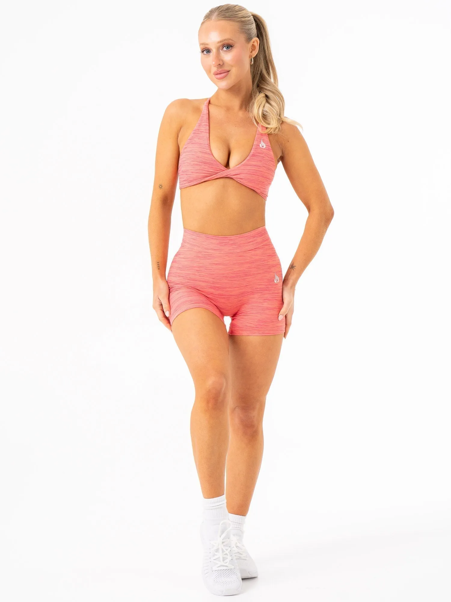 NKD Twist Sports Bra - Coral Marl