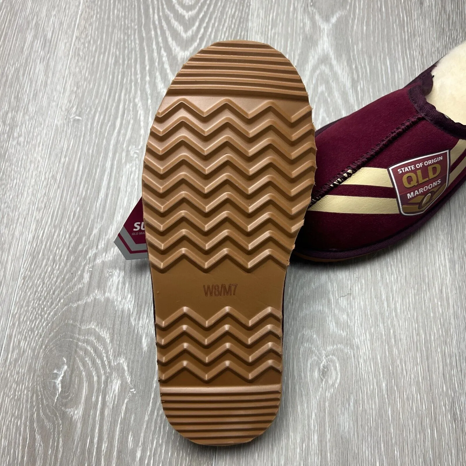 NRL Queensland Maroons Origin Merino Wool Slippers Size US W 7.5 / M 6.5