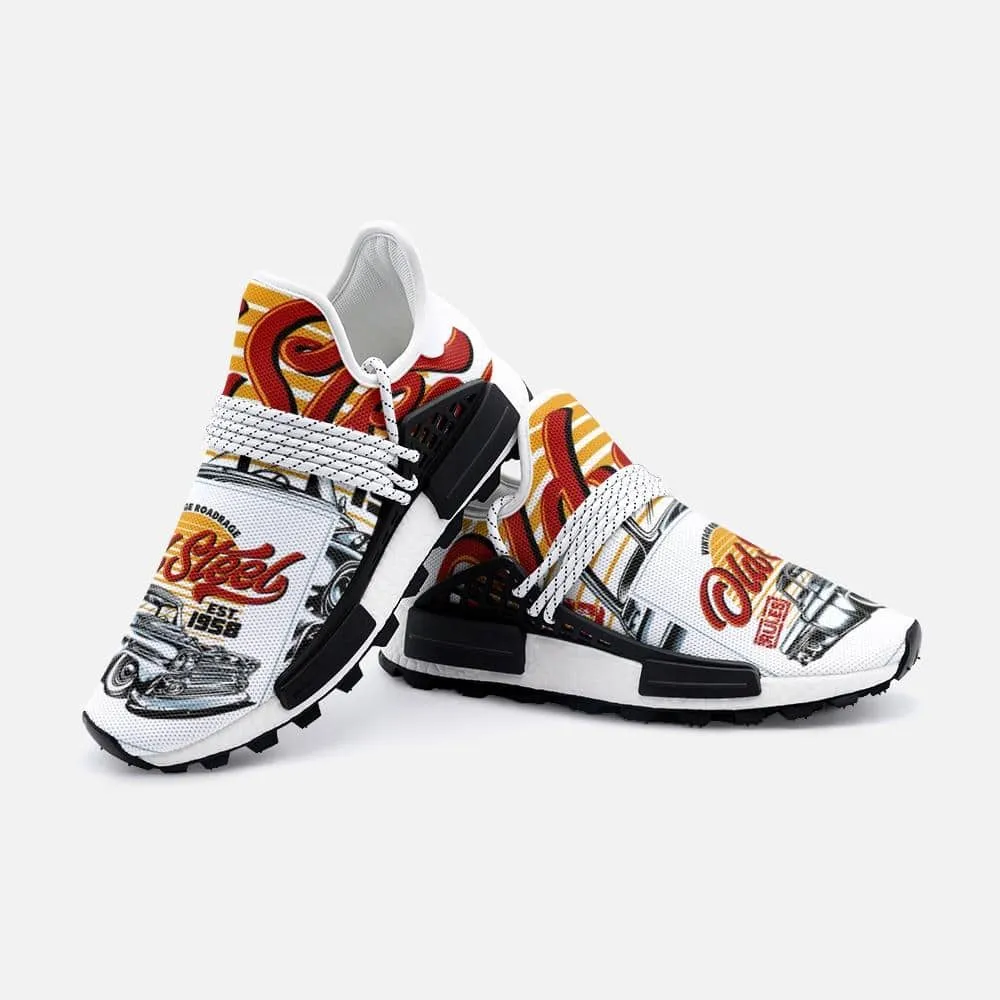 Old steel rules car Unisex Lightweight Custom shoes