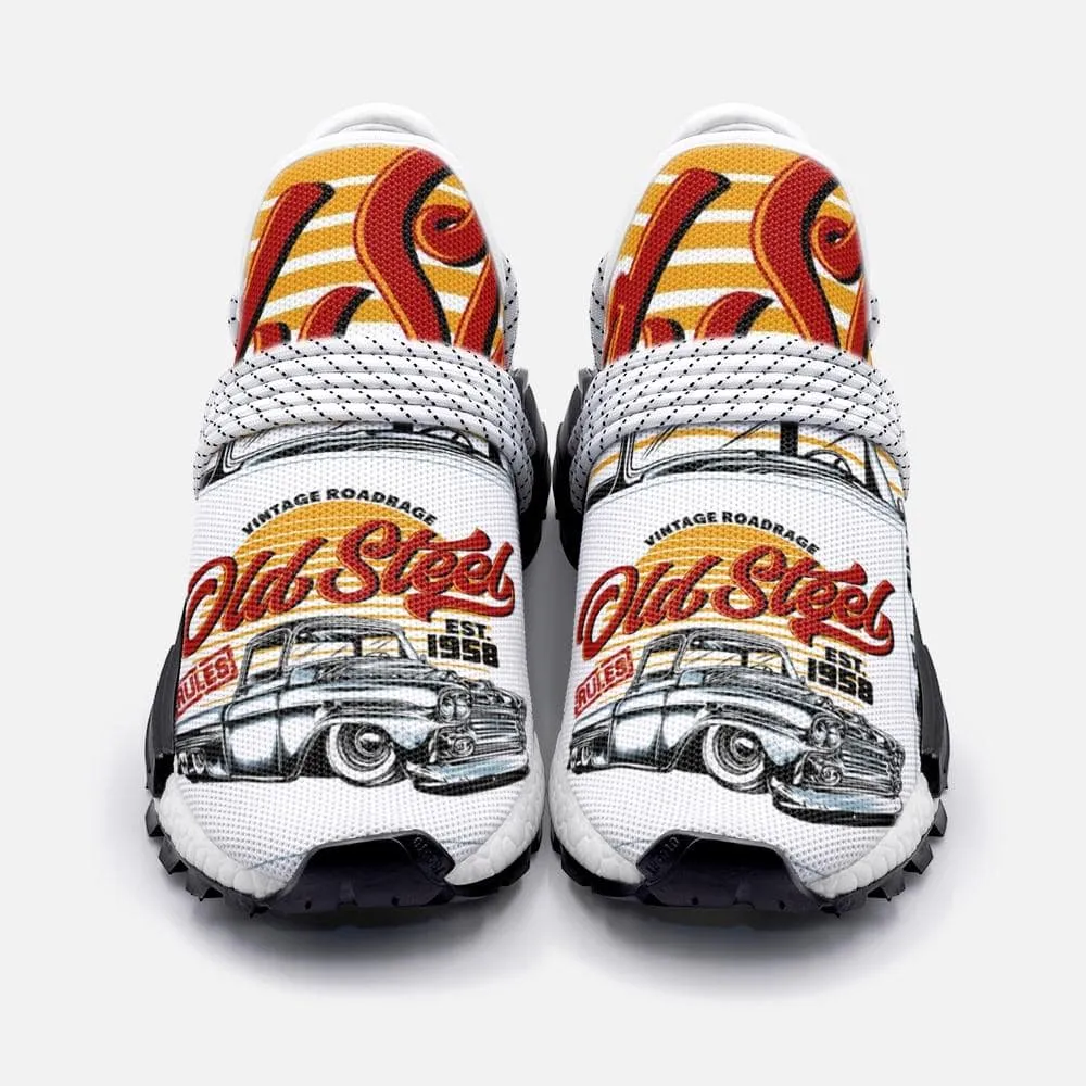 Old steel rules car Unisex Lightweight Custom shoes