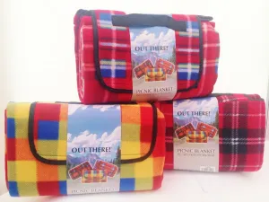 Out There Waterproof Fleece Tartan Picnic Blanket