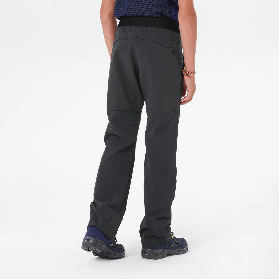 Pantalon de randonnée softshell - mh550 noir - enfant 7-15 ans