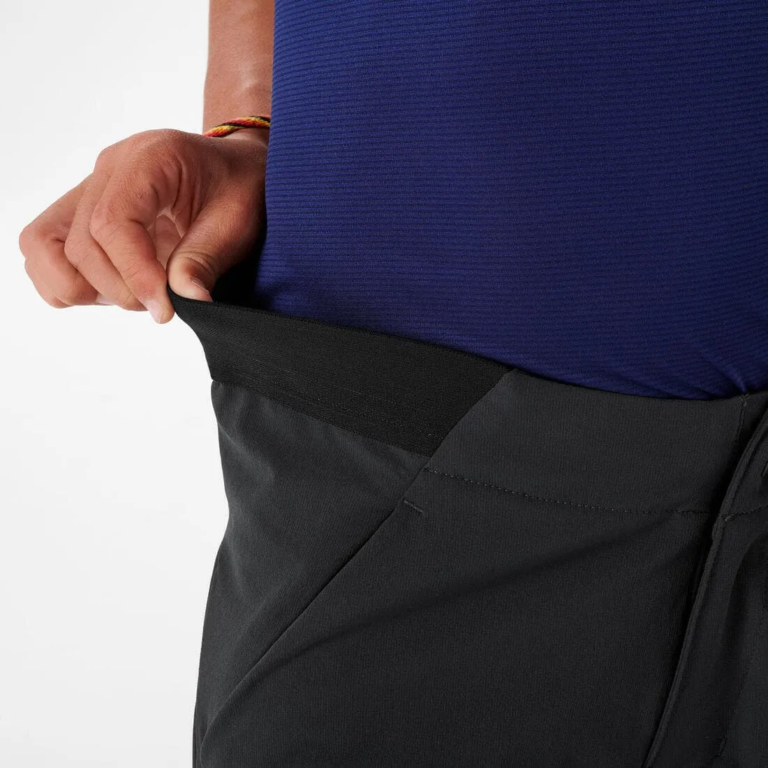 Pantalon de randonnée softshell - mh550 noir - enfant 7-15 ans