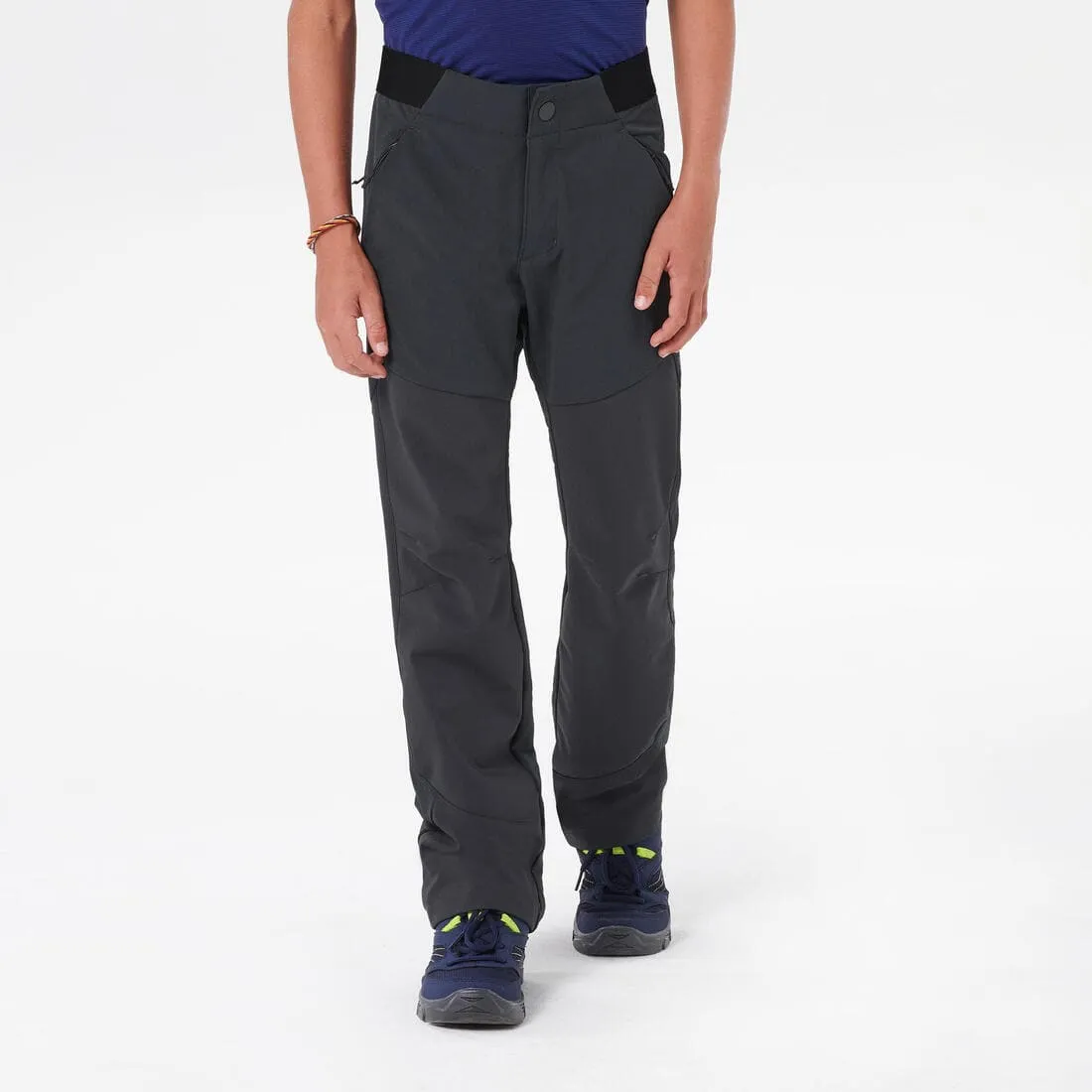 Pantalon de randonnée softshell - mh550 noir - enfant 7-15 ans