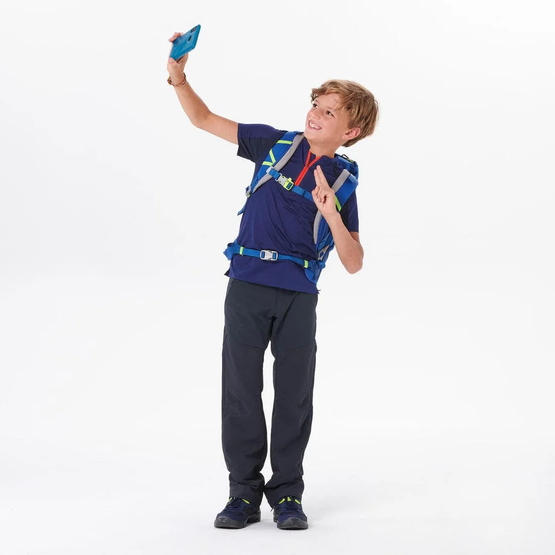 Pantalon de randonnée softshell - mh550 noir - enfant 7-15 ans