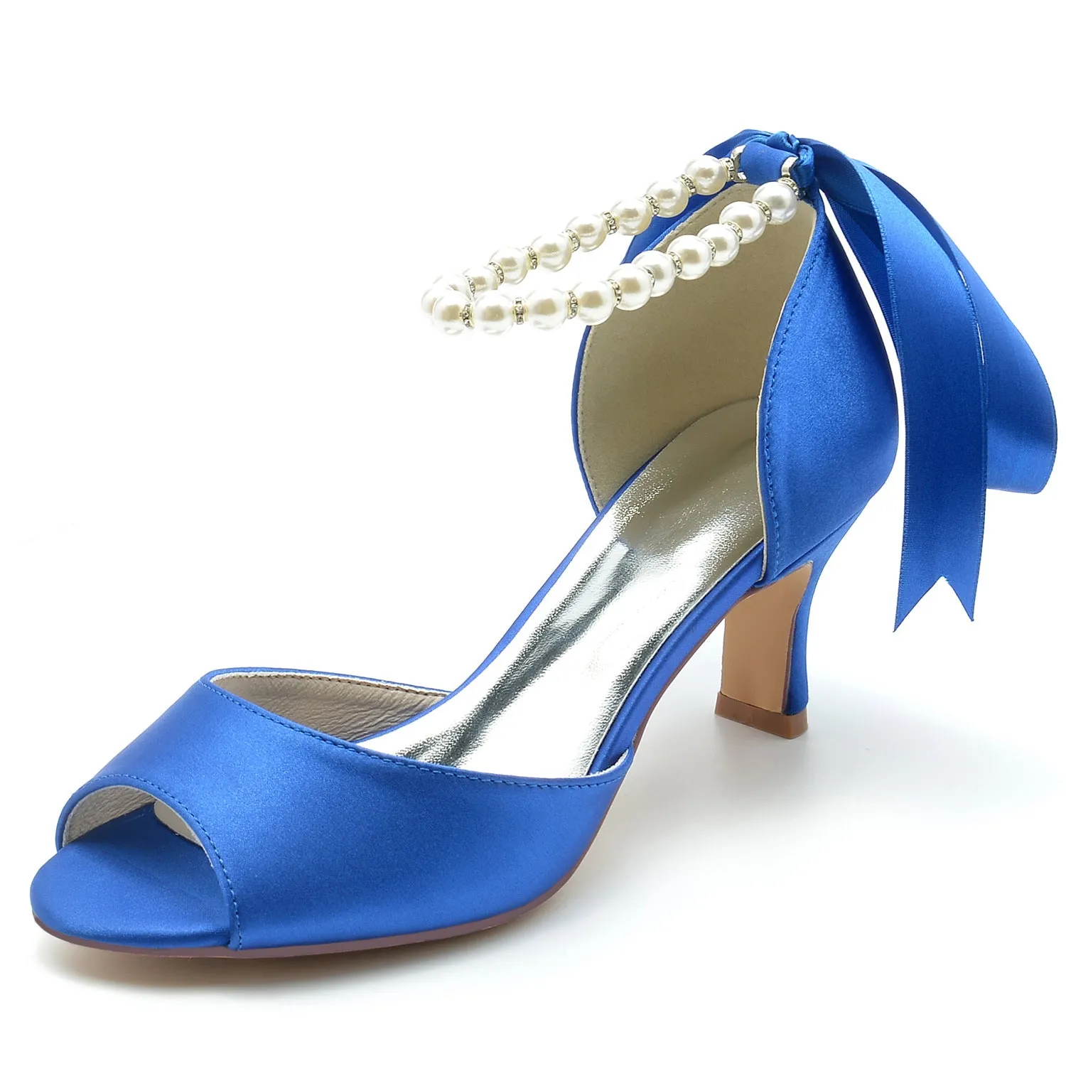 Pearl Chain Ribbon Heels