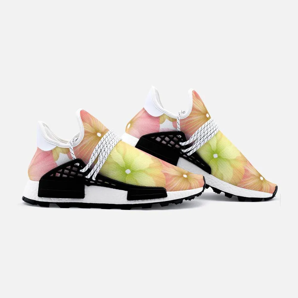 Pink and yellow flower Unisex Lightweight Custom shoes