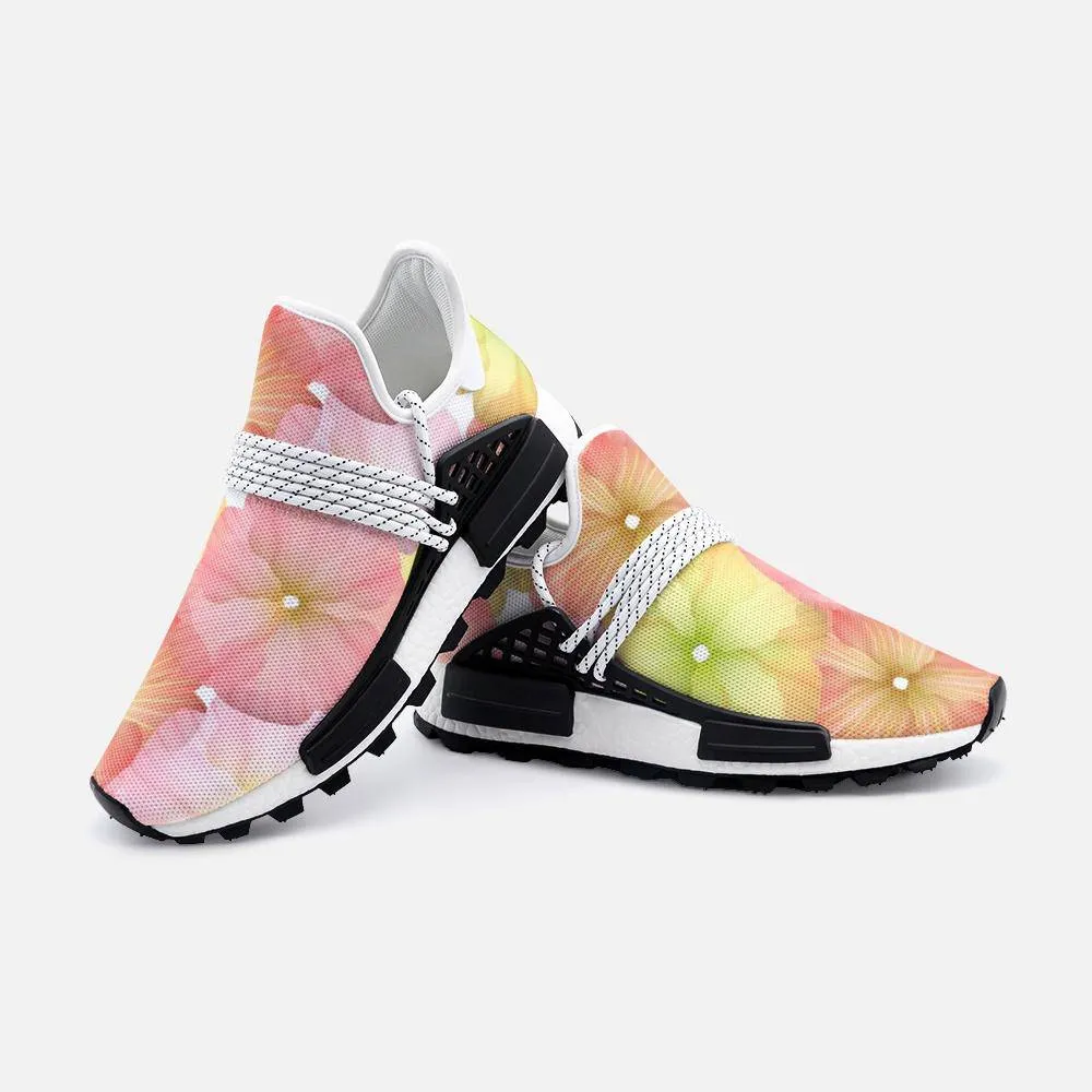Pink and yellow flower Unisex Lightweight Custom shoes