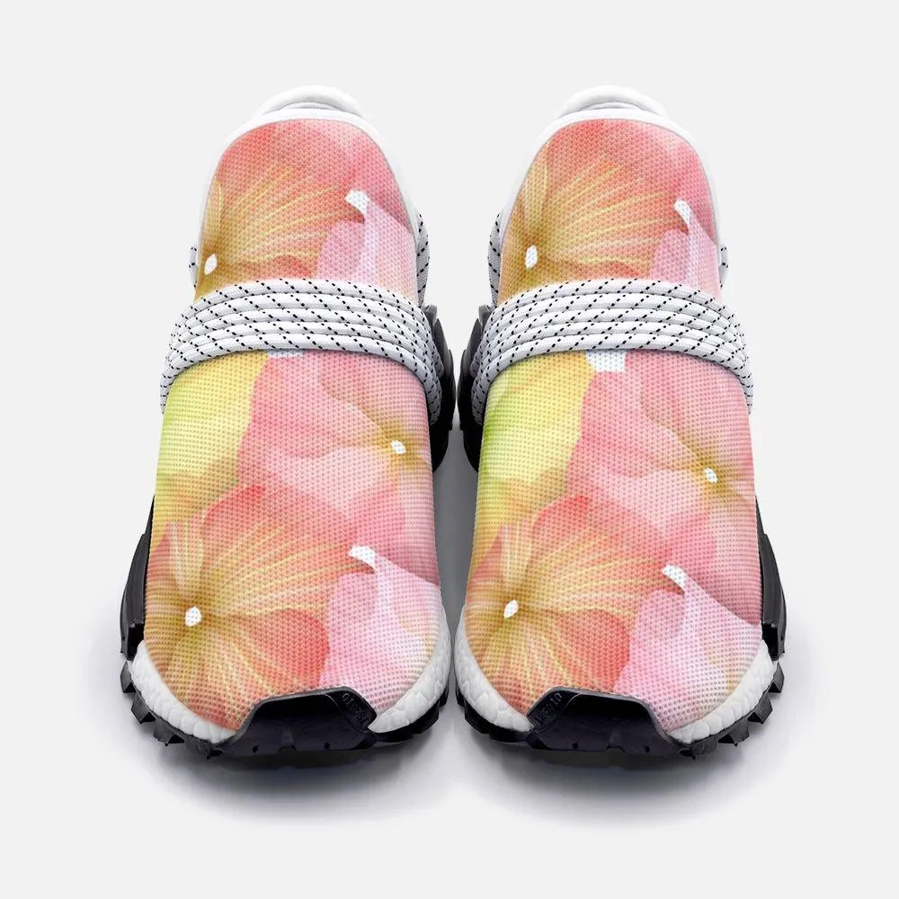 Pink and yellow flower Unisex Lightweight Custom shoes