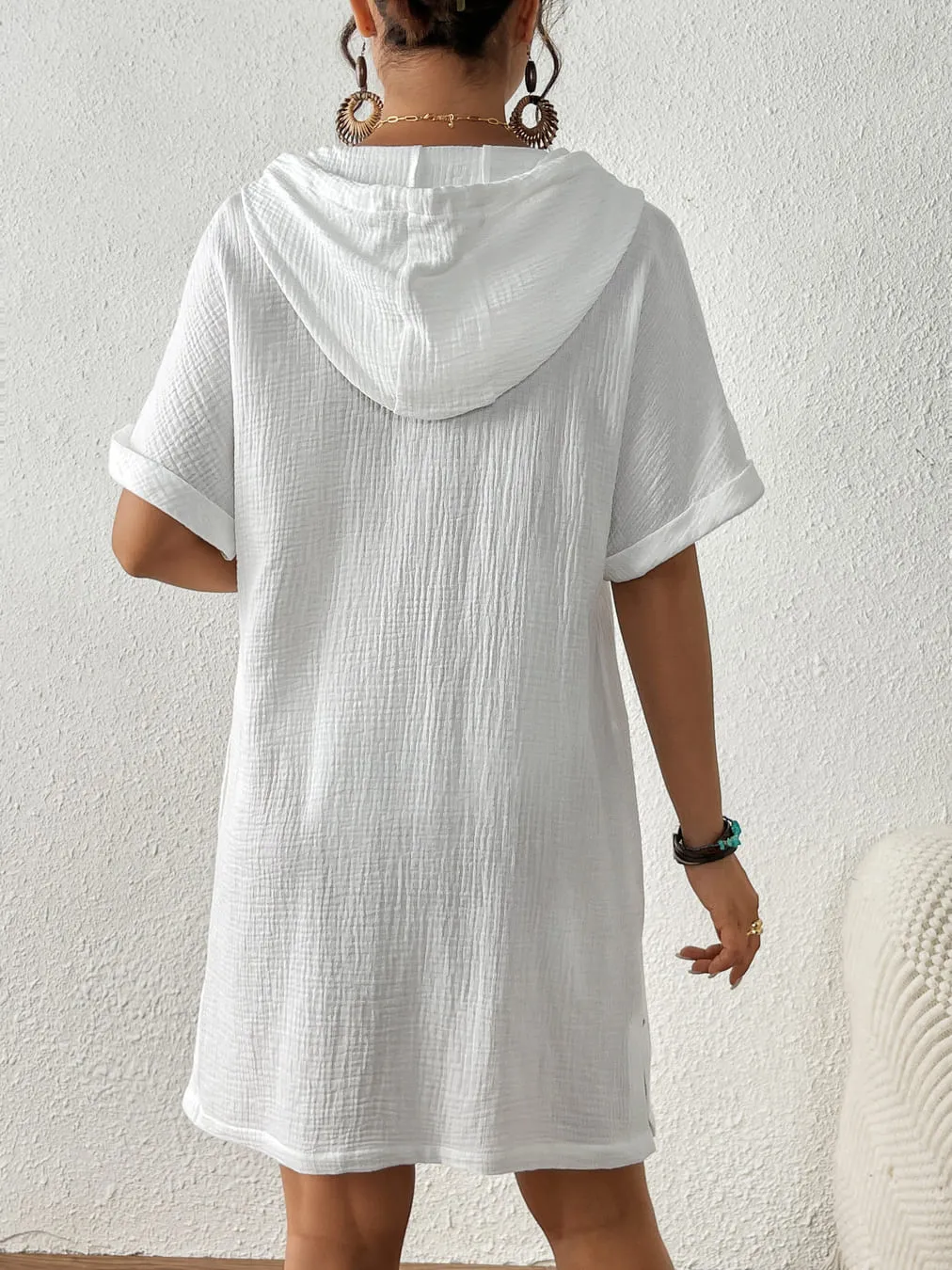 Pockets Styling Cotton Beach Cover up Shirt