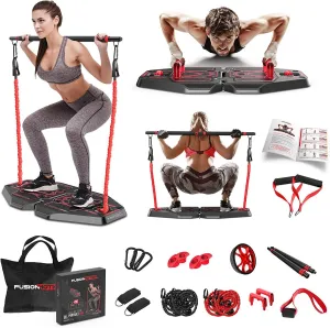 Portable Fitness Home Gym Equipment Kit W/ Push Up board
