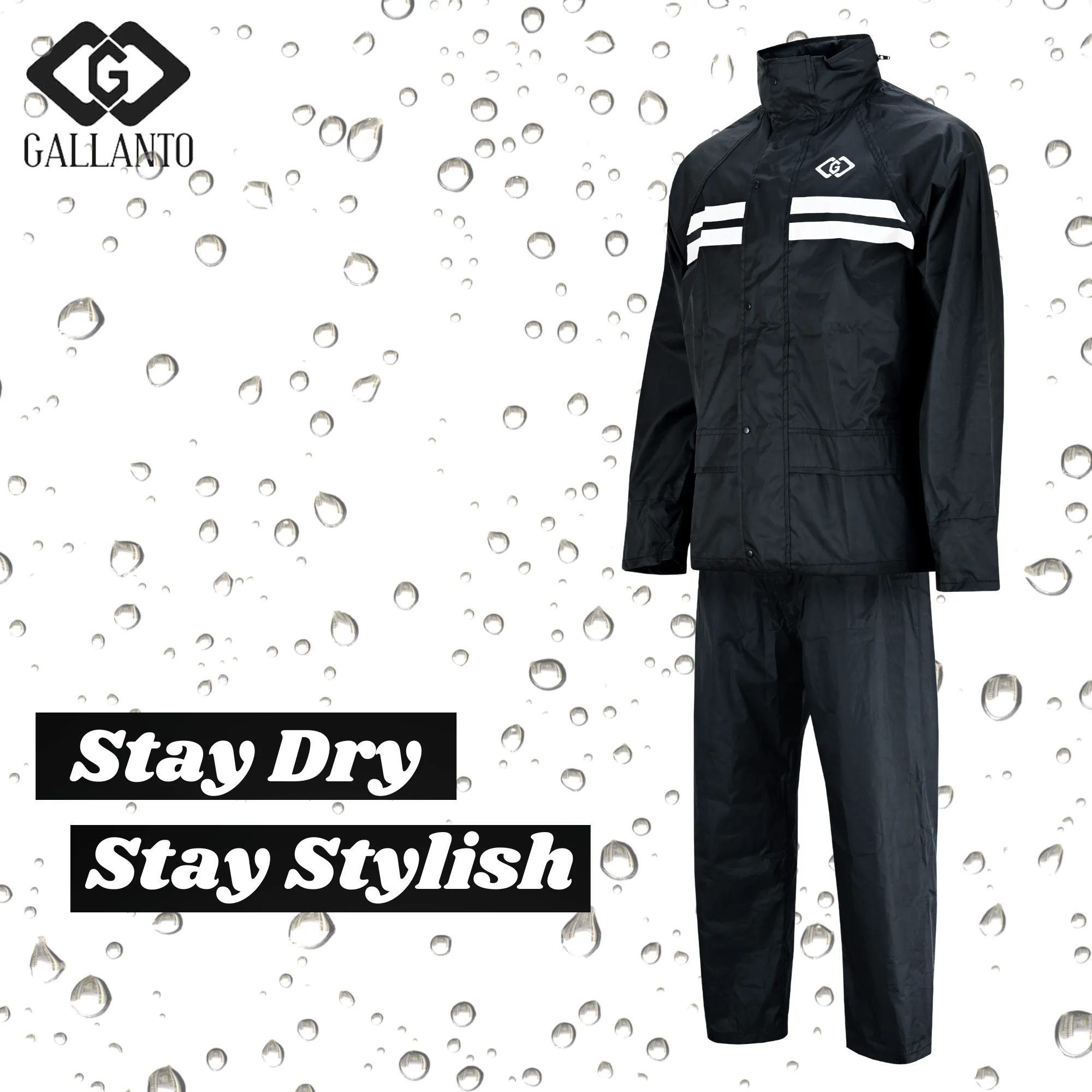 Premium Black Rain Suit – Waterproof Protection for Outdoor Adventures