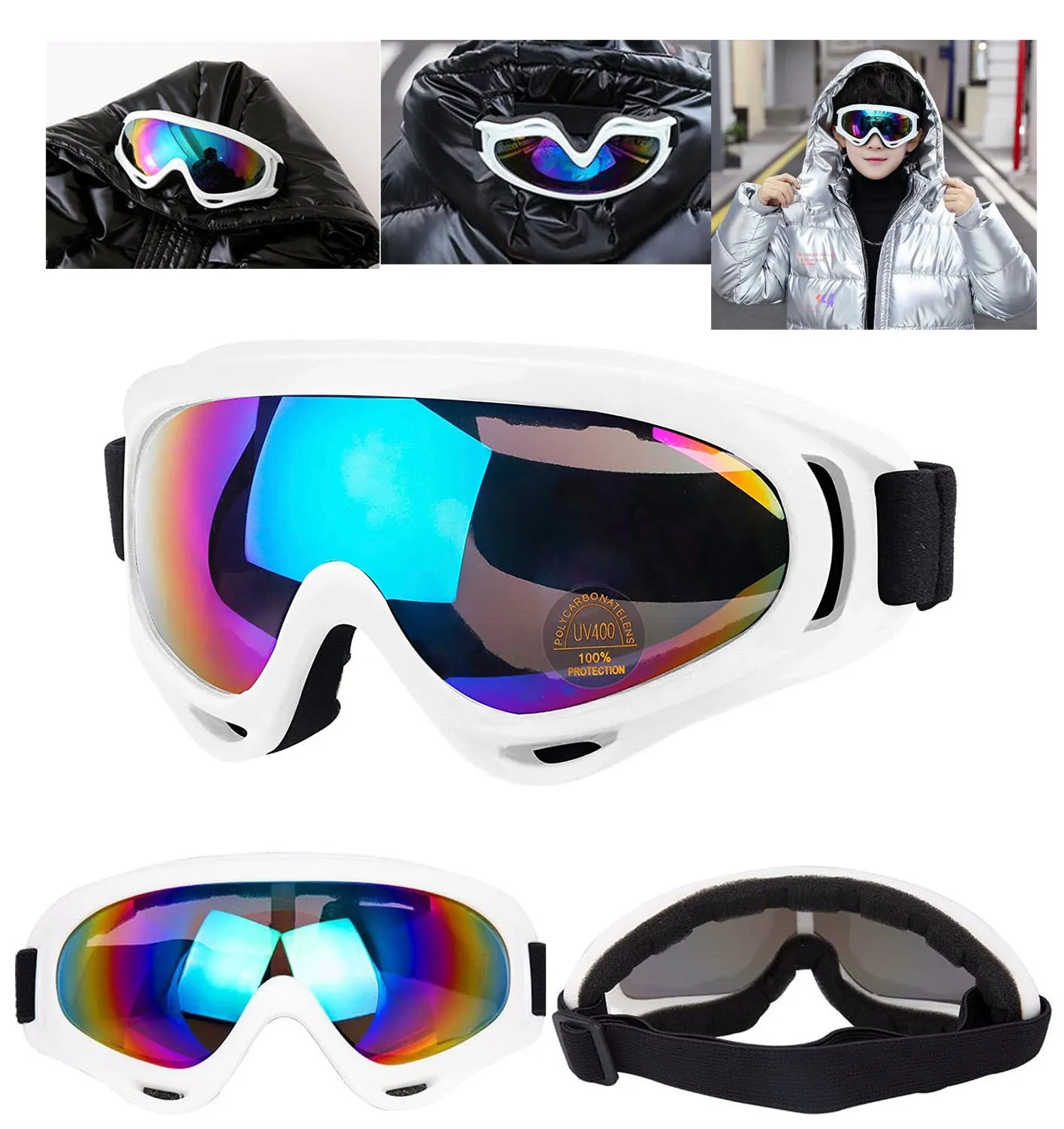 Premium Polarized Ski Goggles for Men & Women – Large Frame, Windproof, Snowproof, UV Protection, Anti-Fog, Snowboard Outdoor Goggles for Winter Sports