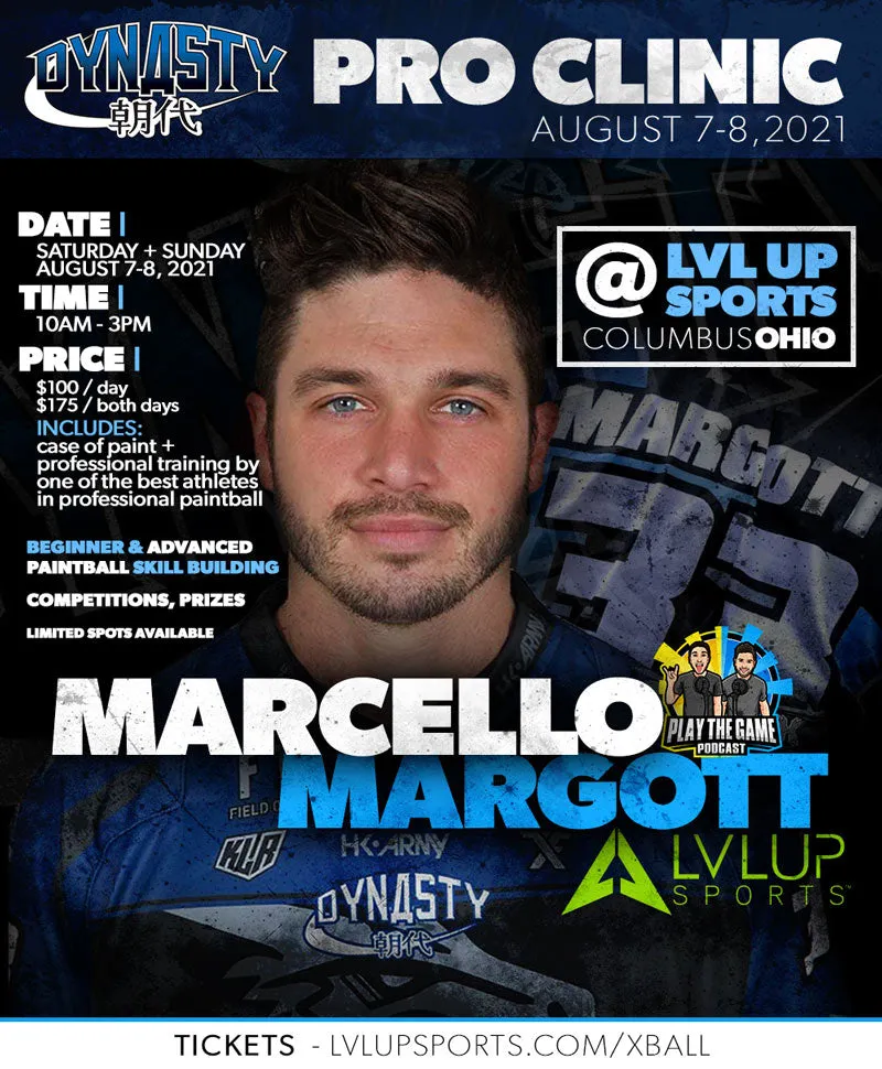PRO Clinic: Marcello Margott at LVL UP Ticket August 7-8, 2021