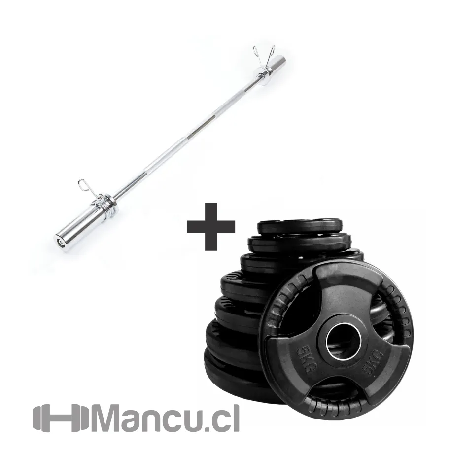 PROMOCION | BARRA OLIMPICA 2.2 M TRAINING   50 KG EN DISCOS