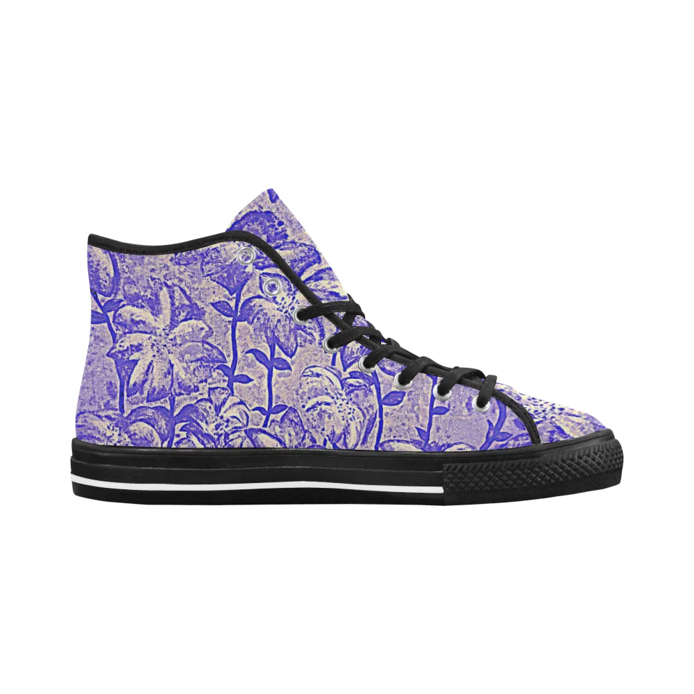 Purple Fireworks High Top Women's Canvas Shoes