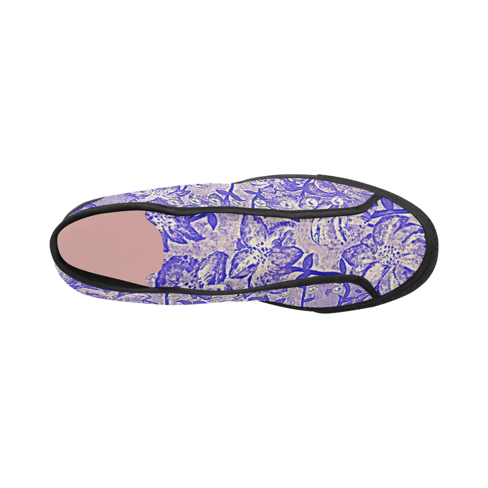 Purple Fireworks High Top Women's Canvas Shoes