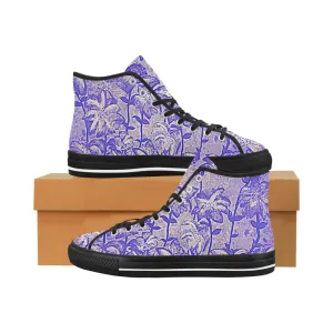 Purple Fireworks High Top Women's Canvas Shoes