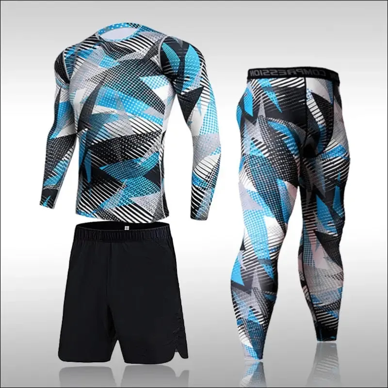 Quick dry camouflage men running sets compression sports suits skinny tights clothes gym rashguard
