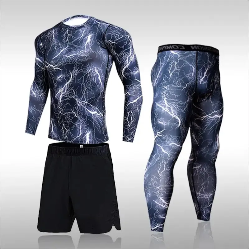 Quick dry camouflage men running sets compression sports suits skinny tights clothes gym rashguard