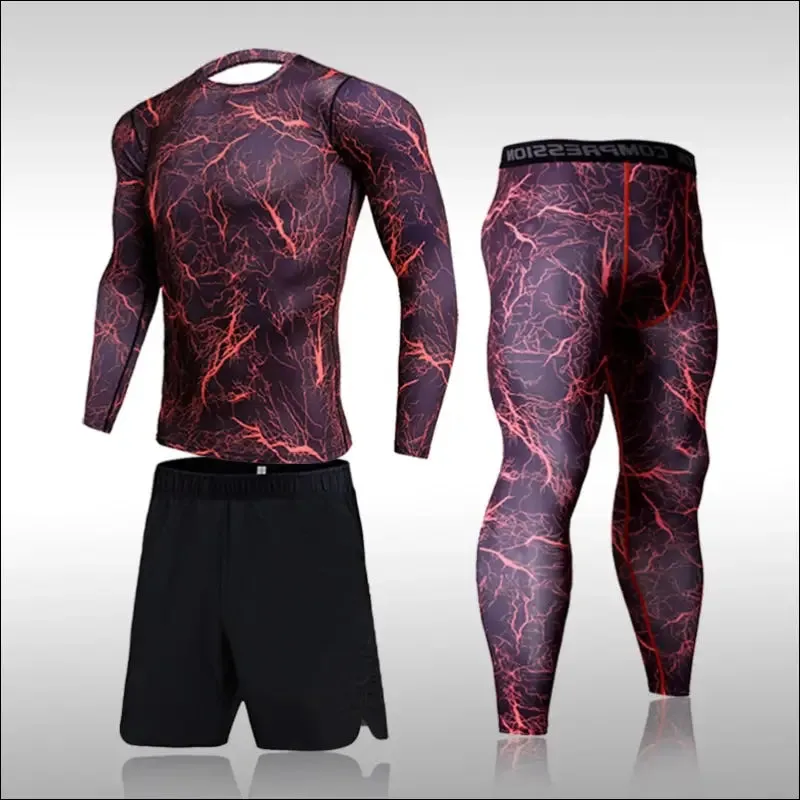 Quick dry camouflage men running sets compression sports suits skinny tights clothes gym rashguard