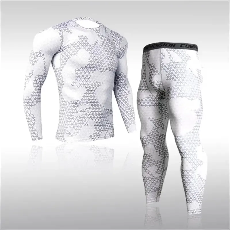 Quick dry camouflage men running sets compression sports suits skinny tights clothes gym rashguard