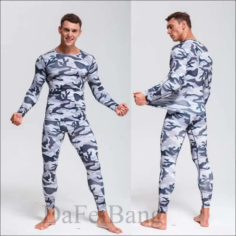 Quick dry camouflage men running sets compression sports suits skinny tights clothes gym rashguard