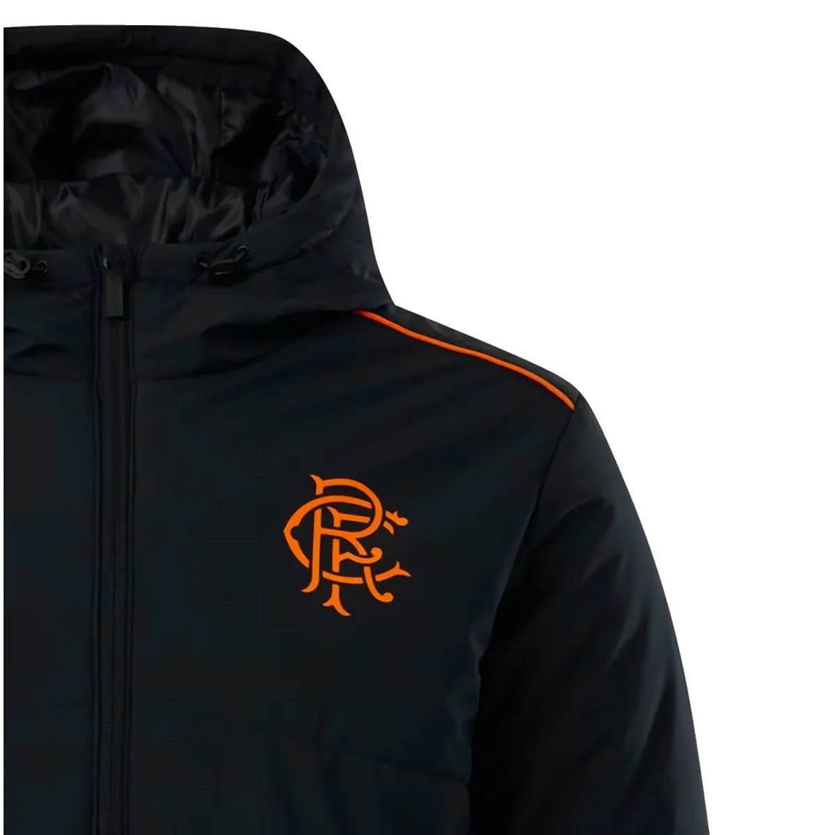 Rangers Glasgow black padded bench jacket 2023 - Castore