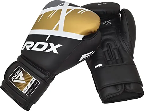 RDX Boxing Gloves EGO, Sparring Muay Thai Kickboxing Pro Heavy Training, Maya Hide Leather, Ventilated Palm, Long Wrist Support, Punching Bag Pads Workout, MMA Gym Fitness, Men Women 8 10 12 14 16oz