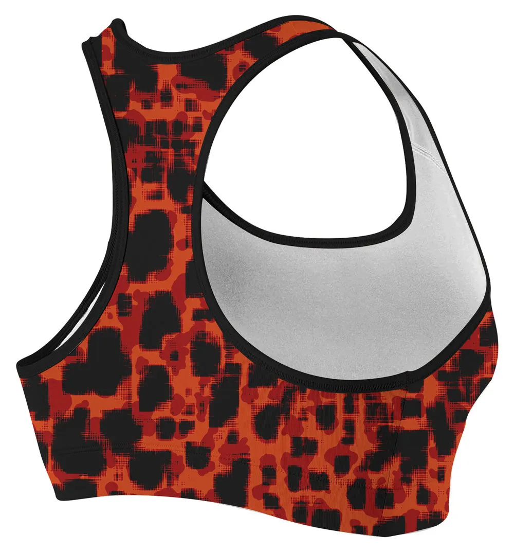 Red Leopard BJJ CLASSIC SPORTS BRA