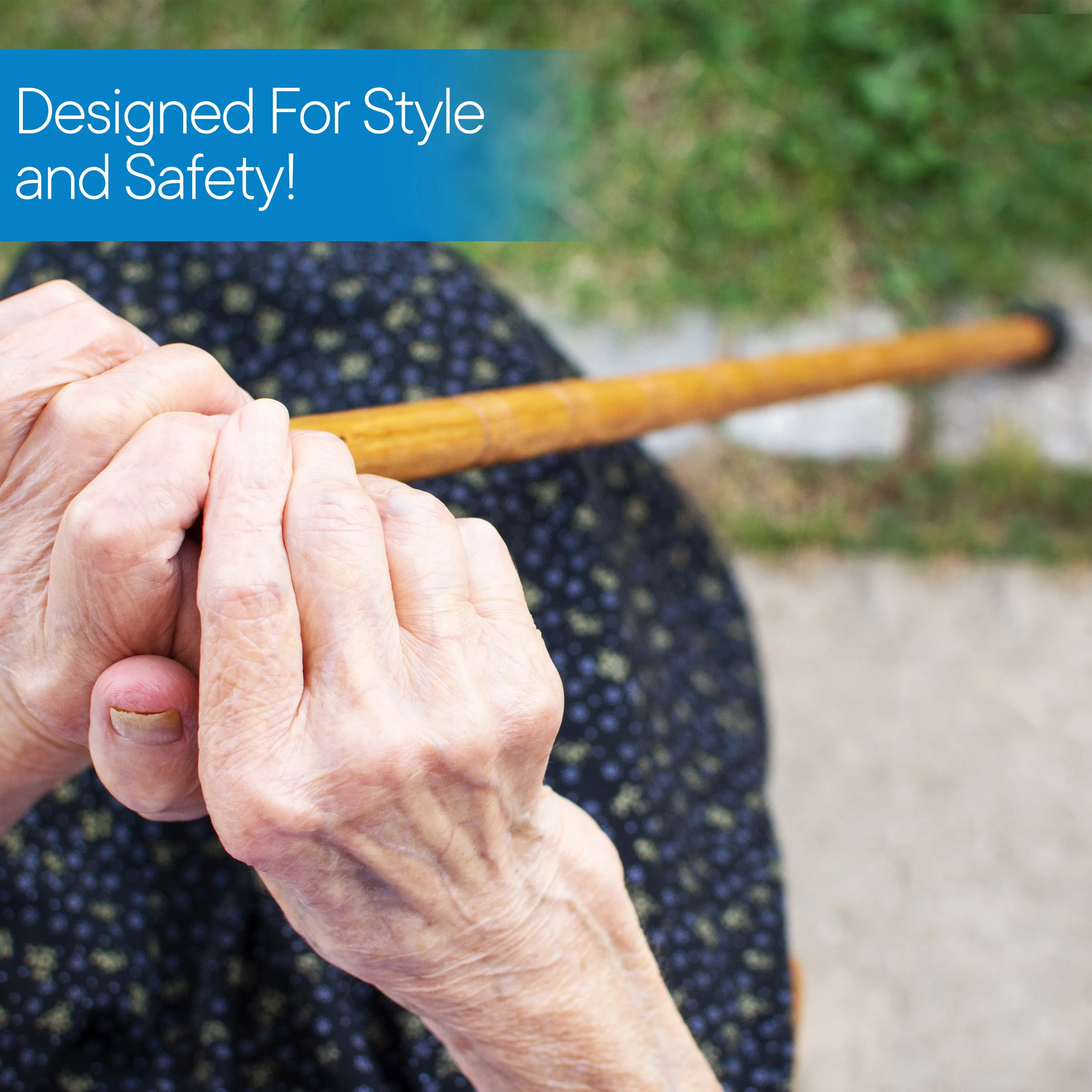 RMS - 36" Natural Wood Walking Stick Spiral Derby Handle
