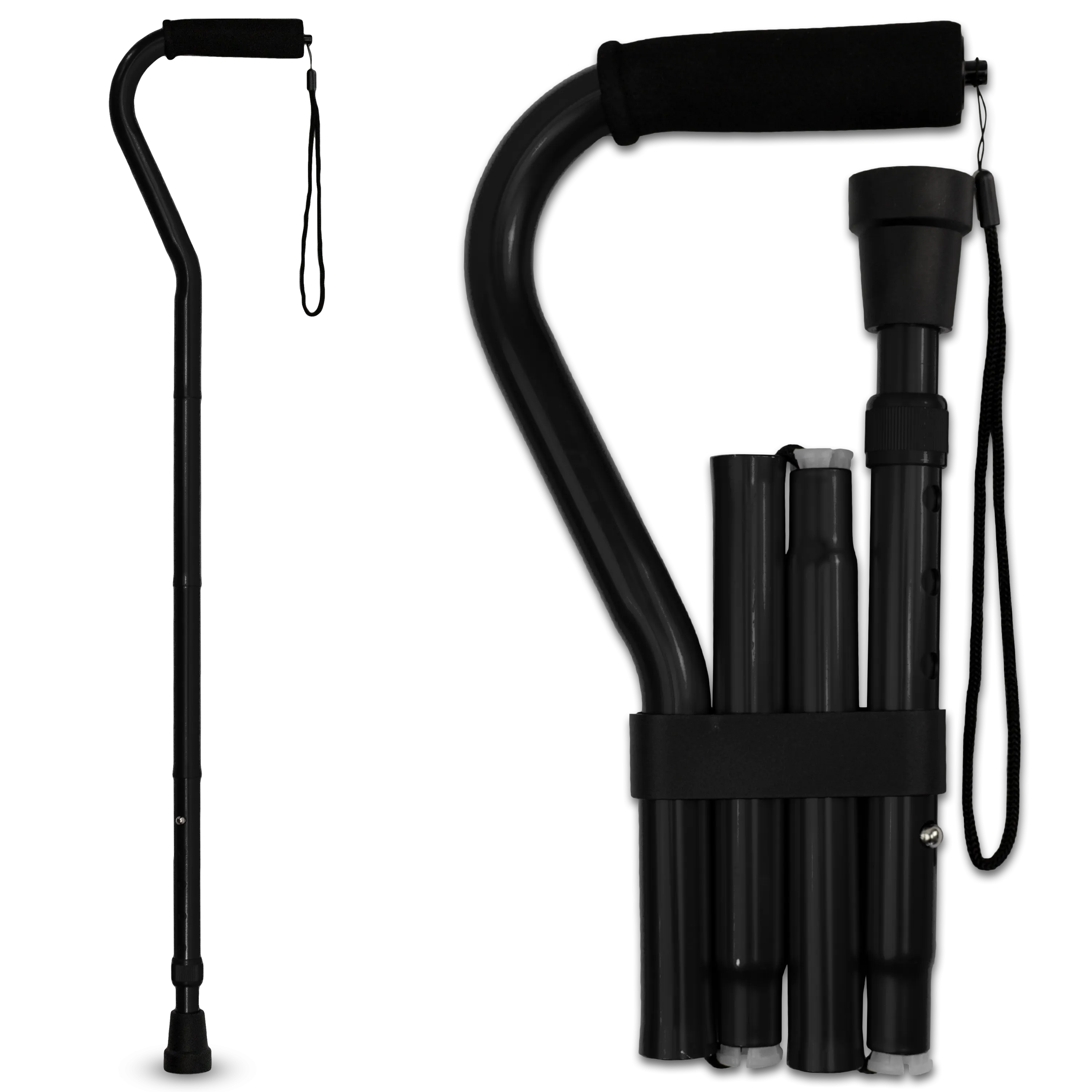 RMS - Folding Offset Cane (Black)