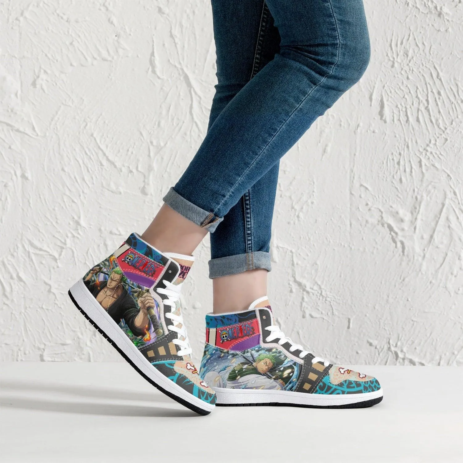 Roronoa Zoro Wano One Piece Mid 1 Basketball Shoes
