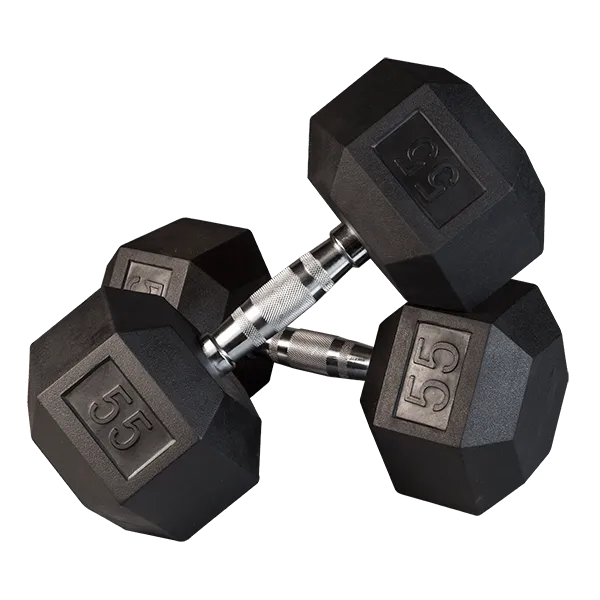 Rubber Hex Dumbbells / 85lbs - 100lbs