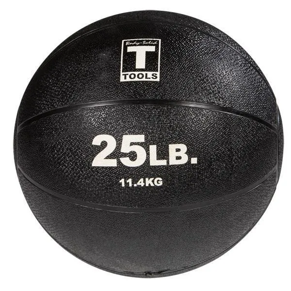 Rubber Medicine Ball - 25 Lb Black