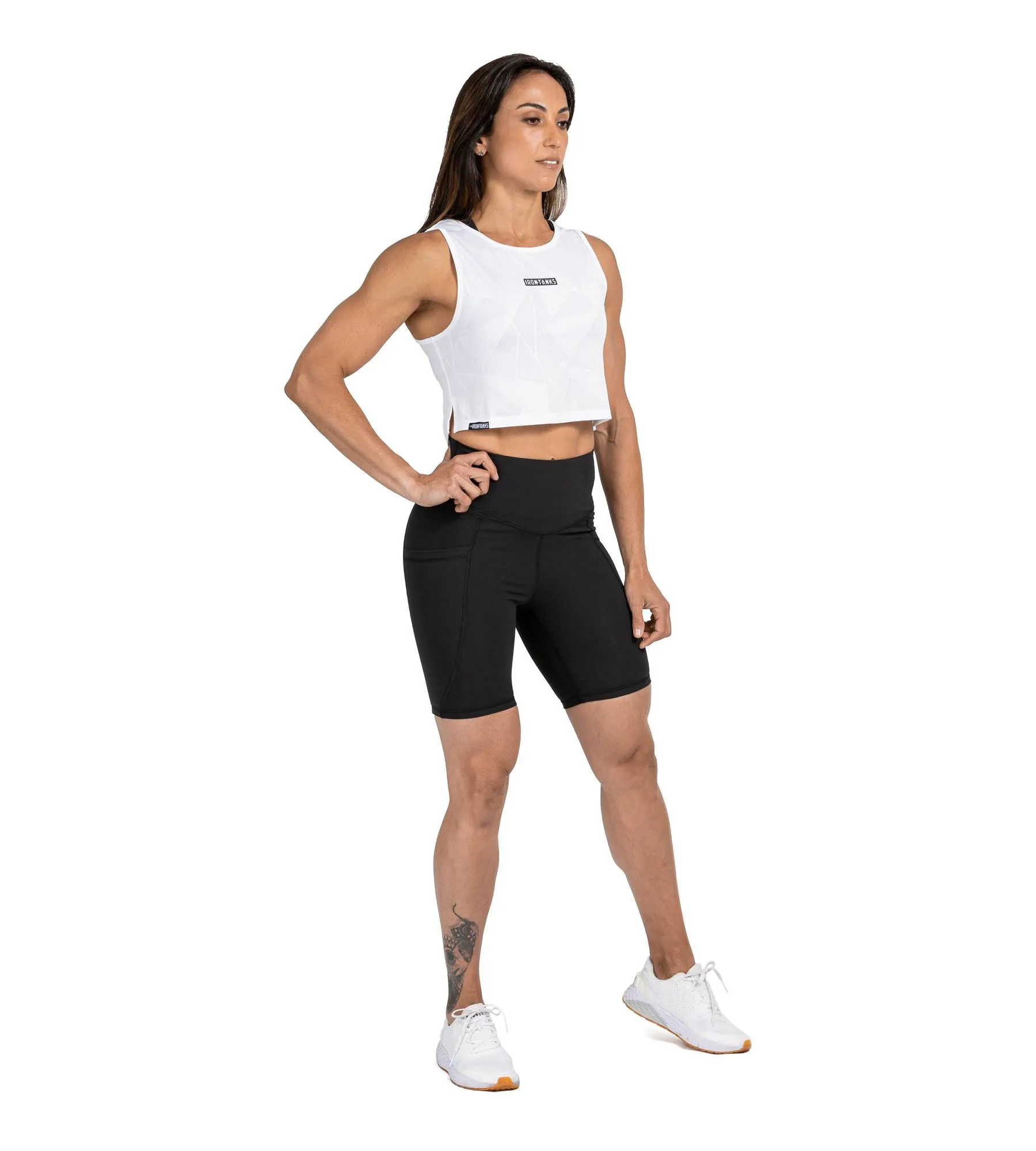 Sabre Crop Tank - Ice White