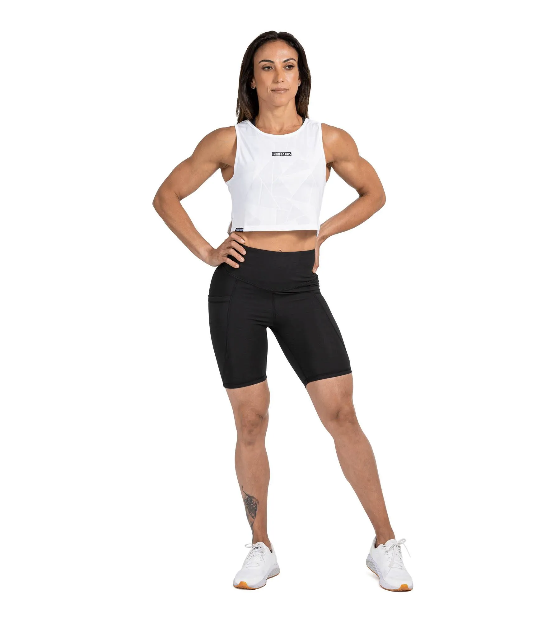 Sabre Crop Tank - Ice White