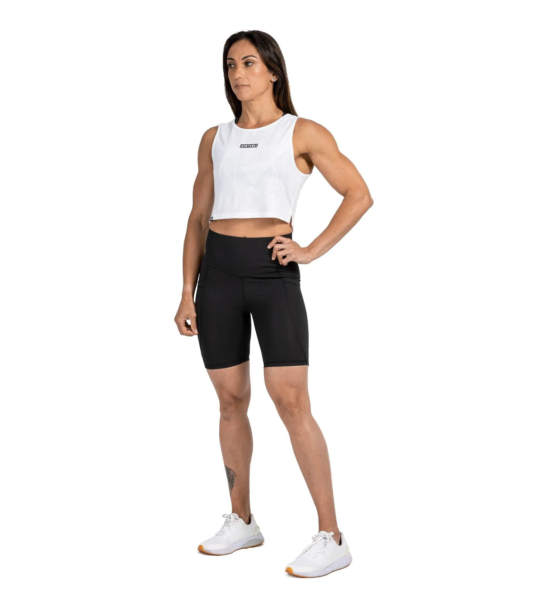 Sabre Crop Tank - Ice White