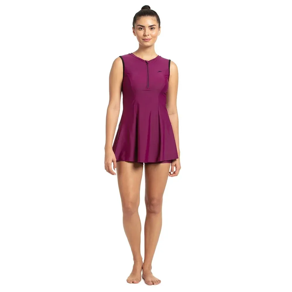 Speedo Closed Back Swimdress With Boyleg