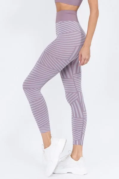 Striped Sports Set - Smoky Mauve