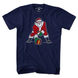 Three Point Stance Santa T-Shirt
