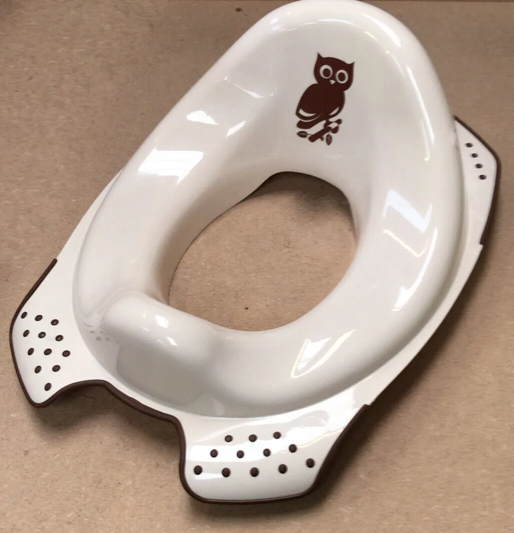 Toilet Training Seat Potty Toddler Boy Girl Trainer Safe Anti-Slip Owls Cream