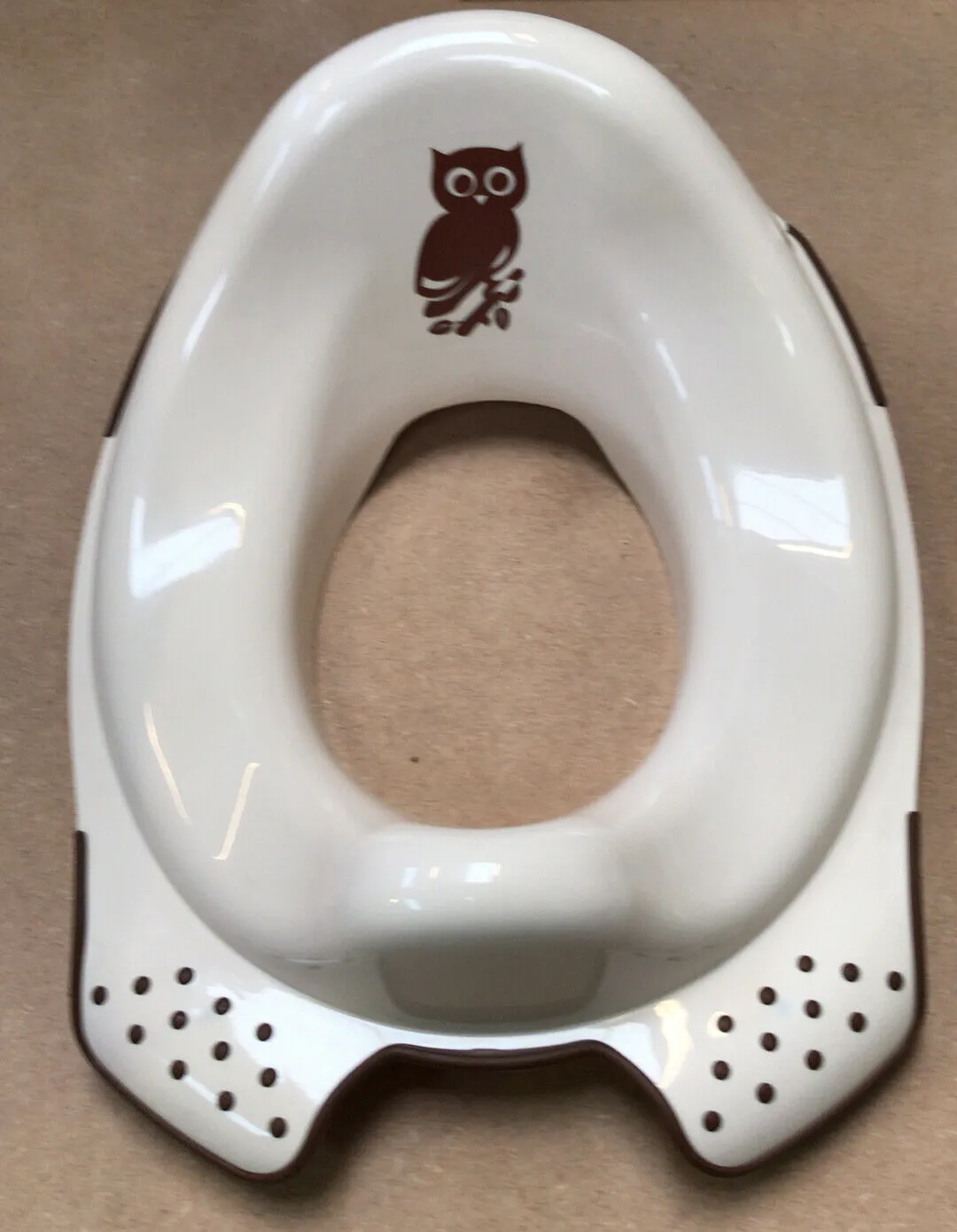 Toilet Training Seat Potty Toddler Boy Girl Trainer Safe Anti-Slip Owls Cream