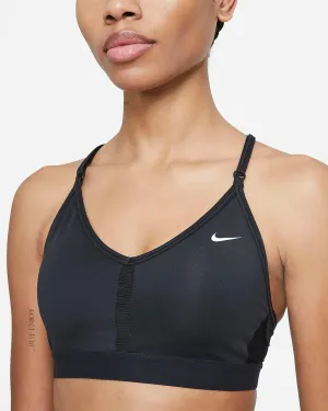TOP NIKE INDY BRA SPALLINA STRETTA DONNA NERO e BIANCO TRAINING CROSSFIT